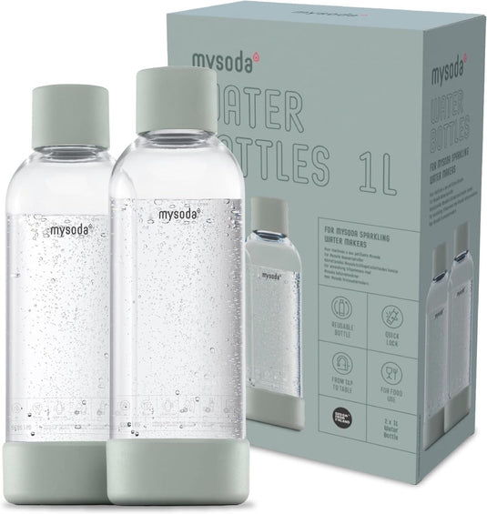Mysoda - set van 2 herbruikbare flessen van 1 liter - pigeon- geschikt voor apparaten