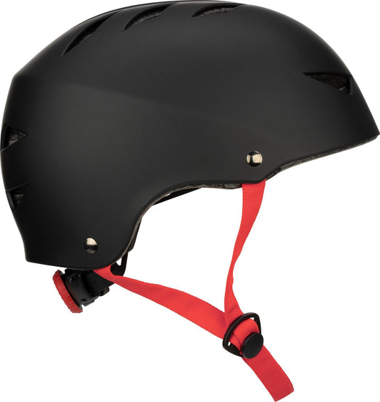 Nijdam skate helm verstelbaar - dark fyre - maat m - zwart rood