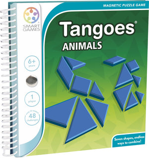 Smartgames tangoes animals - magnetisch tangram puzzelspel - 48 uitdagende opdrachten - compact reisspel solopuzzel - vanaf 6 jaar