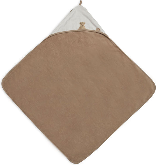 Jollein - badcape teddy bear - meerkleurig - 100% badstof katoen - baby handdoek met badcape, omslagdoek, badponcho - 75x75 cm