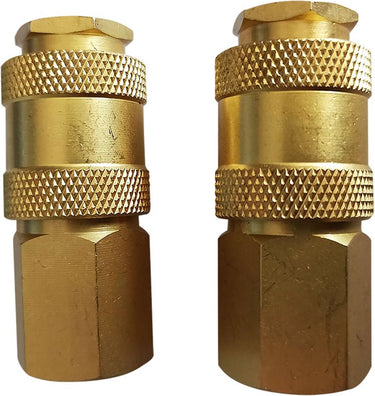 Powerplus powair0255 compressor koppelingen - universele vrouwelijke buitendraad - vrouwelijke schroefdraad 1 4 - 2stuks - koper - rubber greep