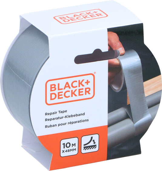 Black+decker reparatietape 48 mm x 10 m - repair tape voor reparaties en bevestiging - grijs