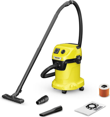 Kärcher wd 3 p v-17 4 20 *eu iii nat- en droogzuiger - 1000 w - 17 liter - geïntegreerd stopcontact - patroonfilter