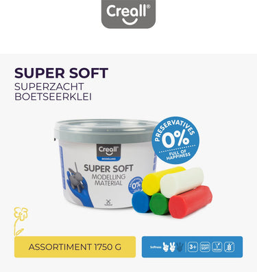Creall supersoft klei - 5 kleuren klei - 1750gr.