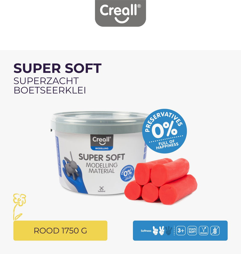 Afbeelding laden in galerijviewer, Creall supersoft klei rood, 1750gr.
