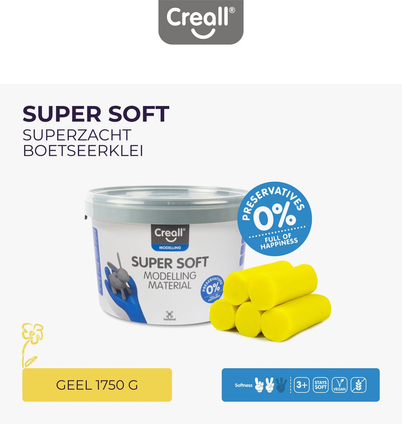 Afbeelding laden in galerijviewer, Creall supersoft klei geel, 1750gr.
