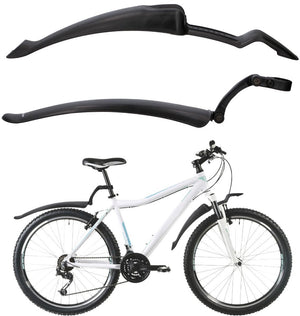 Dunlop spatbordenset 2 stuks - spatborden fiets 24 26 - verstelbaar achterspatbord en voorspatbord - geschikt voor mountainbike, stadsfietsen en elektrische fietsen- met bevestigingsmateriaal - zwar