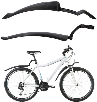 Dunlop spatbordenset 2 stuks - spatborden fiets 24 26 - verstelbaar achterspatbord en voorspatbord - geschikt voor mountainbike, stadsfietsen en elektrische fietsen- met bevestigingsmateriaal - zwar