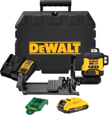 Dewalt dcle34031d1-qw zelfnivellerende kruislijnlaser | 3x360° | groene straal | 18 volt | 1x 2.0ah li-ion + lader - dcle34031d1-qw