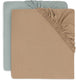 Jollein baby - hoeslaken wieg jersey 40 50x80 90cm - babybed - zacht katoen - 2 stuks - sea green biscuit