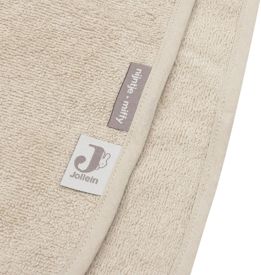 Jollein badponcho - 100% badstof - 1-2 jaar - jacquard - miffy warm - sand