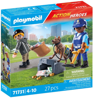 Playmobil action heroes politiehond met boef - 71731