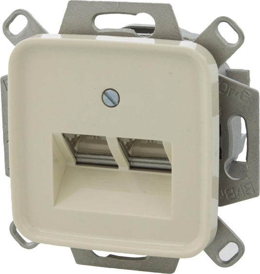 Q-link busch-jaeger contactdoos - isdn - inbouw - 2 x 8-polig - cat6a - geschikt voor busch-jaeger serie reflex - crãƒâ¨me