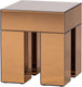Woood mirrox bijzettafel - hout spiegelglas - bruin - 50x45x45