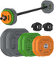 Tunturi aerobic pump gewichtenset 20kg - halterset met 6 schijven - incl. halterstang - met rubberen beschermlaag - incl. gratis fitnessapp