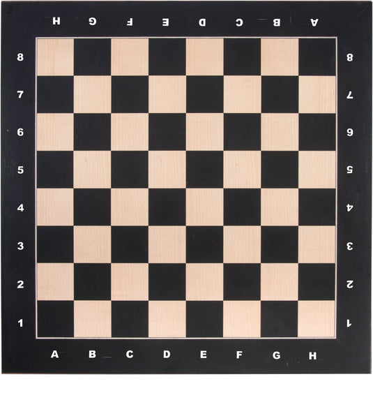 Engelhart schaakbord – esdoorn ingelegd 40x40 cm – met coördinaten (letters cijfers) – houten schaakbord voor schaakspel –