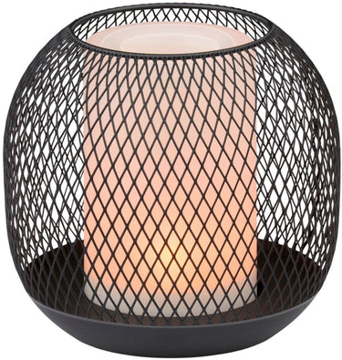 Arti casa grundig solar tafellamp - zwarte metalen lantaarn - ip44 weerbestendig - ø13x14 cm