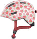 Abus kinderhelm smiley 3.0 led - fietshelm met licht - diepe pasvorm ruimte voor een vlecht - voor meisjes en jongens - roze met aardbeienpatroon, maat m