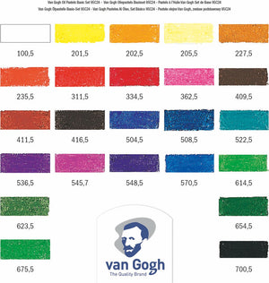Van gogh basisset oliepastels met 24 kleuren