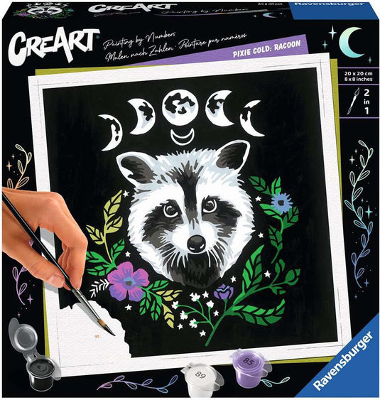Ravensburger pixie cold edition raccoon - schilderen op nummer voor volwassenen