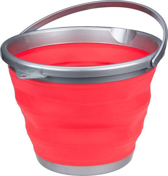 Abbey camp opvouwbare emmer - 15 liter - koraal grijs - met handvat - compact opvouwbaar