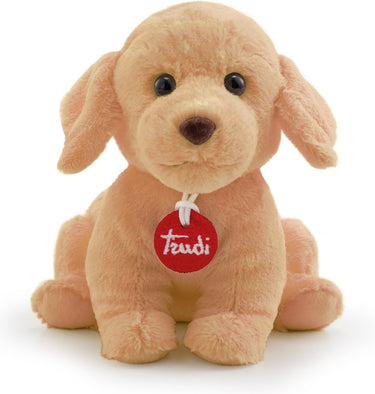 Trudi - puppies knuffel hond 18 cm - handgemaakt in italie - zacht pluche - knuffeldier voor jongens en meisjes - beige - 16x18x18 cm maat s