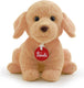 Trudi - puppies knuffel hond 18 cm - handgemaakt in italie - zacht pluche - knuffeldier voor jongens en meisjes - beige - 16x18x18 cm maat s