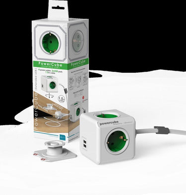Designnest stekkerdoos allocacoc powercube wit groen
