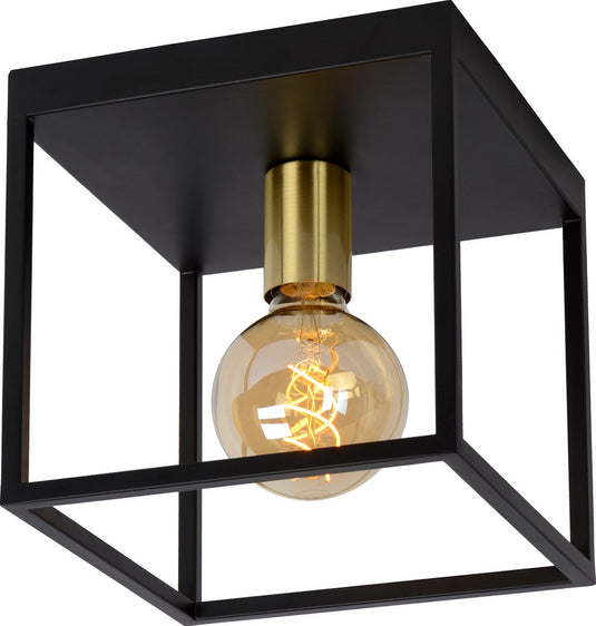 Lucide ruben - plafonnière (plafondlamp) - 1xe27 - zwart