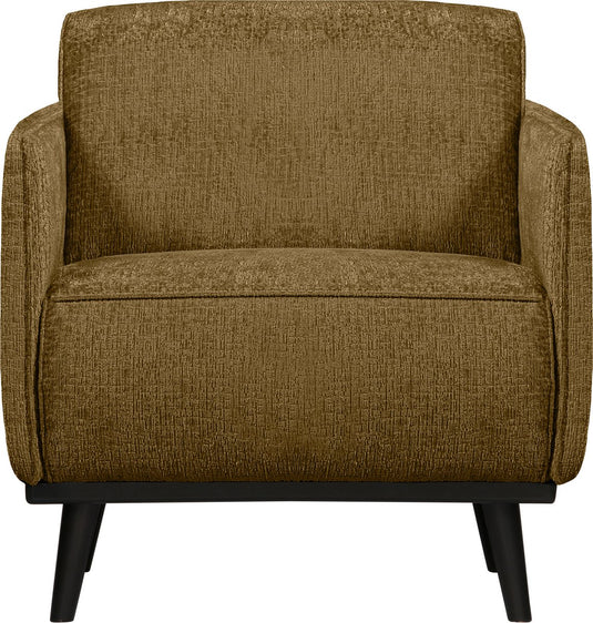 Woood statement fauteuil met arm - structure - velvet - brass