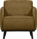 Woood statement fauteuil met arm - structure - velvet - brass