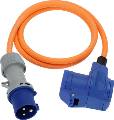 Brennenstuhl cee verloopkabel camping 1,5m kabel in oranje (cee stekker en hoekkoppeling incl. veiligheidscontact combinatie stopcontact met led-spanningsindicator, 230v 16a, voor permanent gebruik buitenshuis ip44, made in germany)