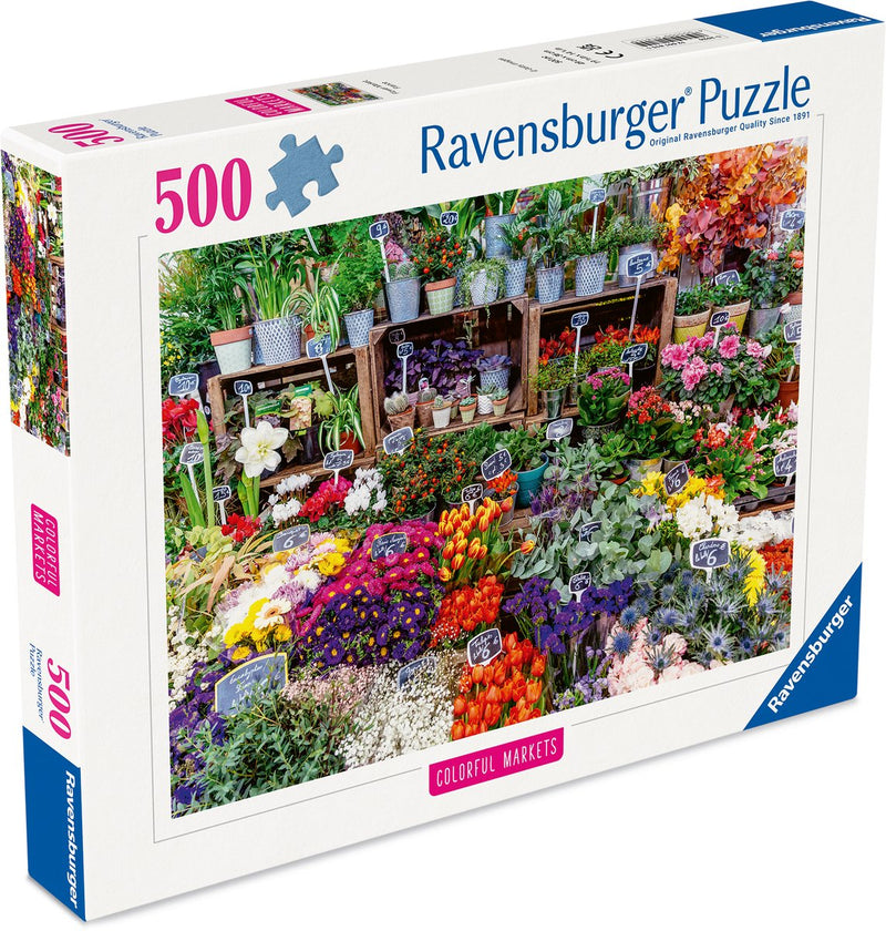 Load image into Gallery viewer, Ravensburger – bloemenmarkt, frankrijk – legpuzzel – 500 stukjes
