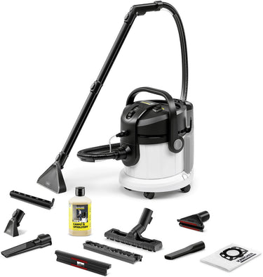 Kärcher se 4 plus tapijtreiniger - vlekkenreiniger - incl. extra bekledingszuigmond - 4 4 liter - nat- en droog stofzuiger - geschikt voor oa. autostoelen - bureaustoelen - banken - hondenmanden, tapijten, vloerkleden, baby- en kinderstoelen