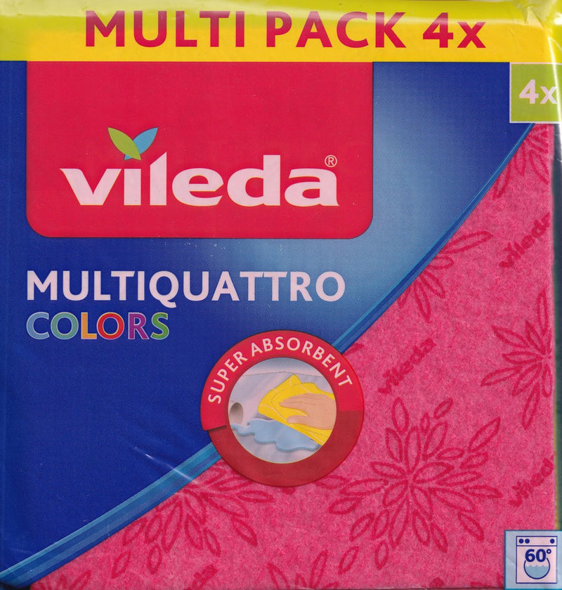 Load image into Gallery viewer, Vileda sponsdoek - 36 x 34 cm - 4 stuks - super absorberend - 4 kleuren
