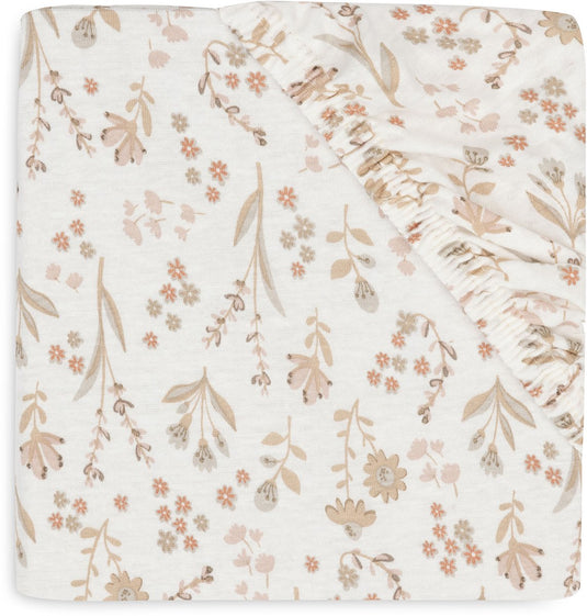 Jollein baby - hoeslaken jersey 60x120cm - ledikant babybed - zacht katoen - bloomy