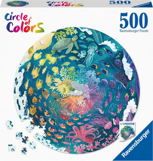 Ravensburger round puzzle circle of colors ocean and submarine - legpuzzel - 500 stukjes