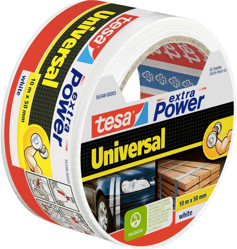 Afbeelding laden in galerijviewer, Tesa universal 56348-00005-05 textieltape extra power wit (l x b) 10 m x 50 mm 1 stuk(s)
