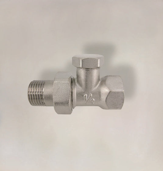 Kirchhoff radiator fitting - vernikkeld - recht - 3 8 - afsluitbaar