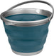 Abbey camp opvouwbare emmer - 10 liter - blauw grijs - met handvat - compact opvouwbaar