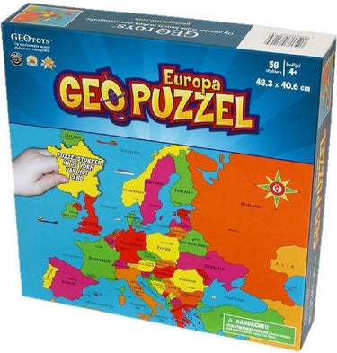 Geotoys geopuzzel wereldkaart europa - 58 puzzelstukjes