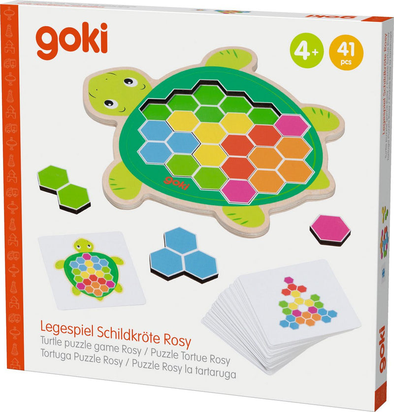 Load image into Gallery viewer, Goki houten schildpad puzzelspel rosy, 41st.
