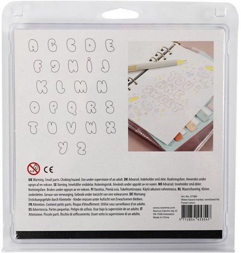 Load image into Gallery viewer, Creativ company handletter stiften pastelkleuren, 12st. dubbelzijdig

