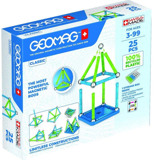 Geomag classic green line recycled - magnetisch constructiespeelgoed - 25-delig - vanaf 3 jaar