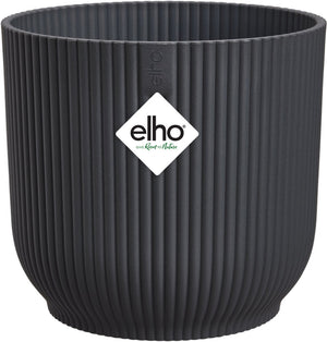 Elho vibes fold rond 22 - bloempot voor binnen - 100% gerecycled plastic - ø 22.0 x h 20.2 cm - antraciet