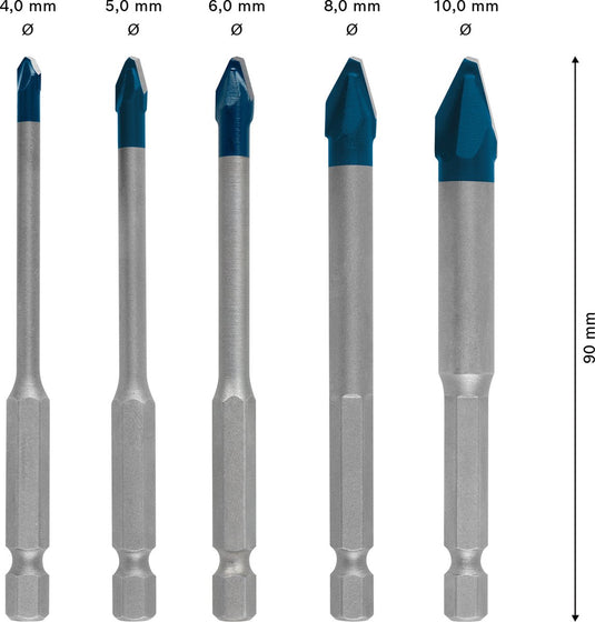 Bosch expert tegelboorset 5-delige accessoireset: diameter mm: 6,0