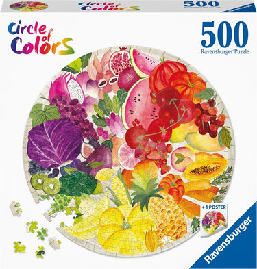 Ravensburger round puzzle circle of colors fruits and vegetables - legpuzzel - 500 stukjes