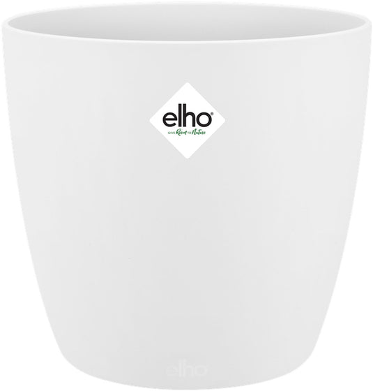 Elho brussels rond 18 - bloempot voor binnen - 100% gerecycled plastic - ø 18.3 x h 16.8 cm - wit
