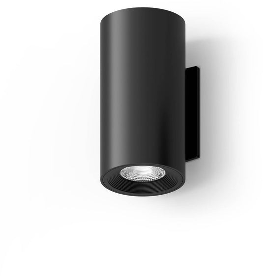 Calex wandlamp up downlight valmer – geïntegreerde led – oplaadbaar – ip44 spatwaterbestendig – geschikt voor binnen en buiten – cilindervorm – zwart