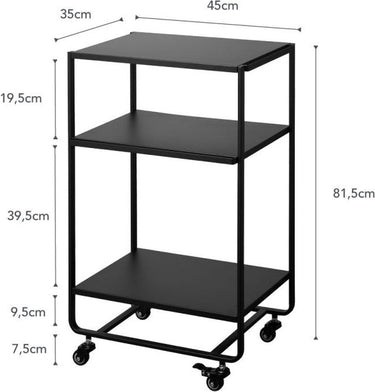 Yamazaki keukentrolley - 3 niveaus - tower - zwart